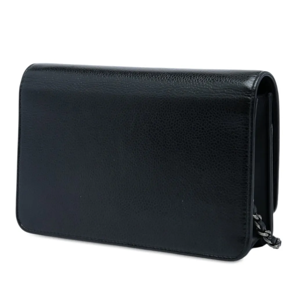 Chanel CC Caviar Timeless Wallet on Chain Black Leather Very good - Back View