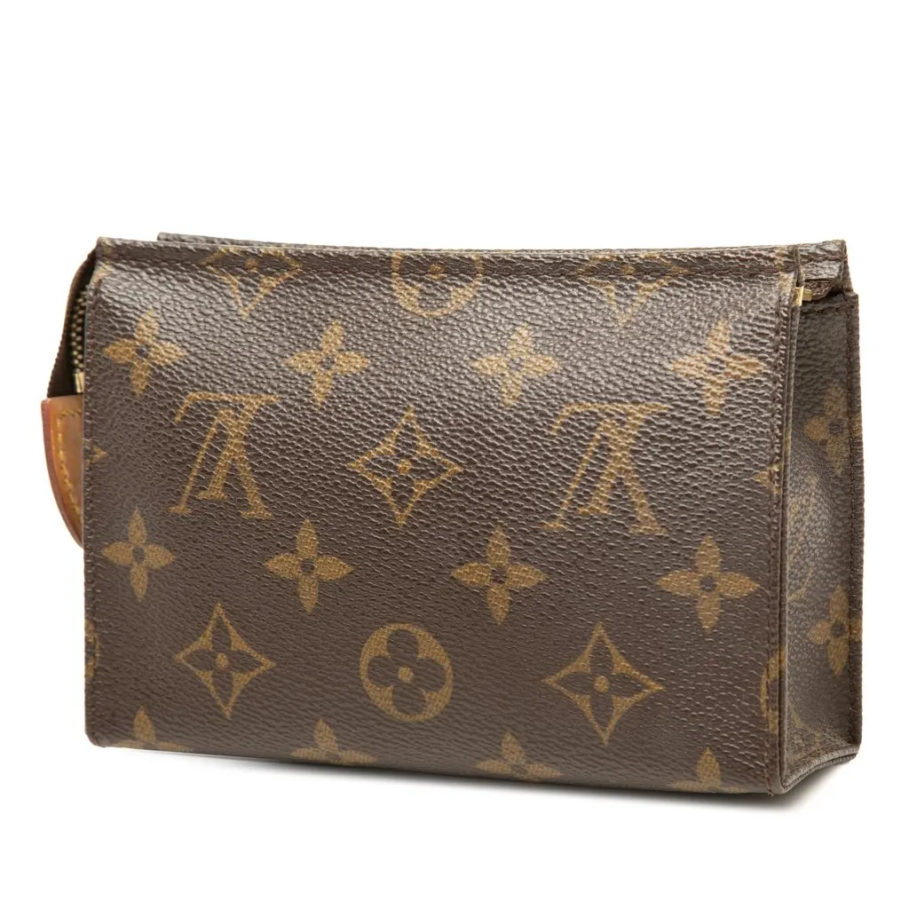 Louis Vuitton Monogram Toiletry Pouch 15 Brown Canvas Very good - Back View