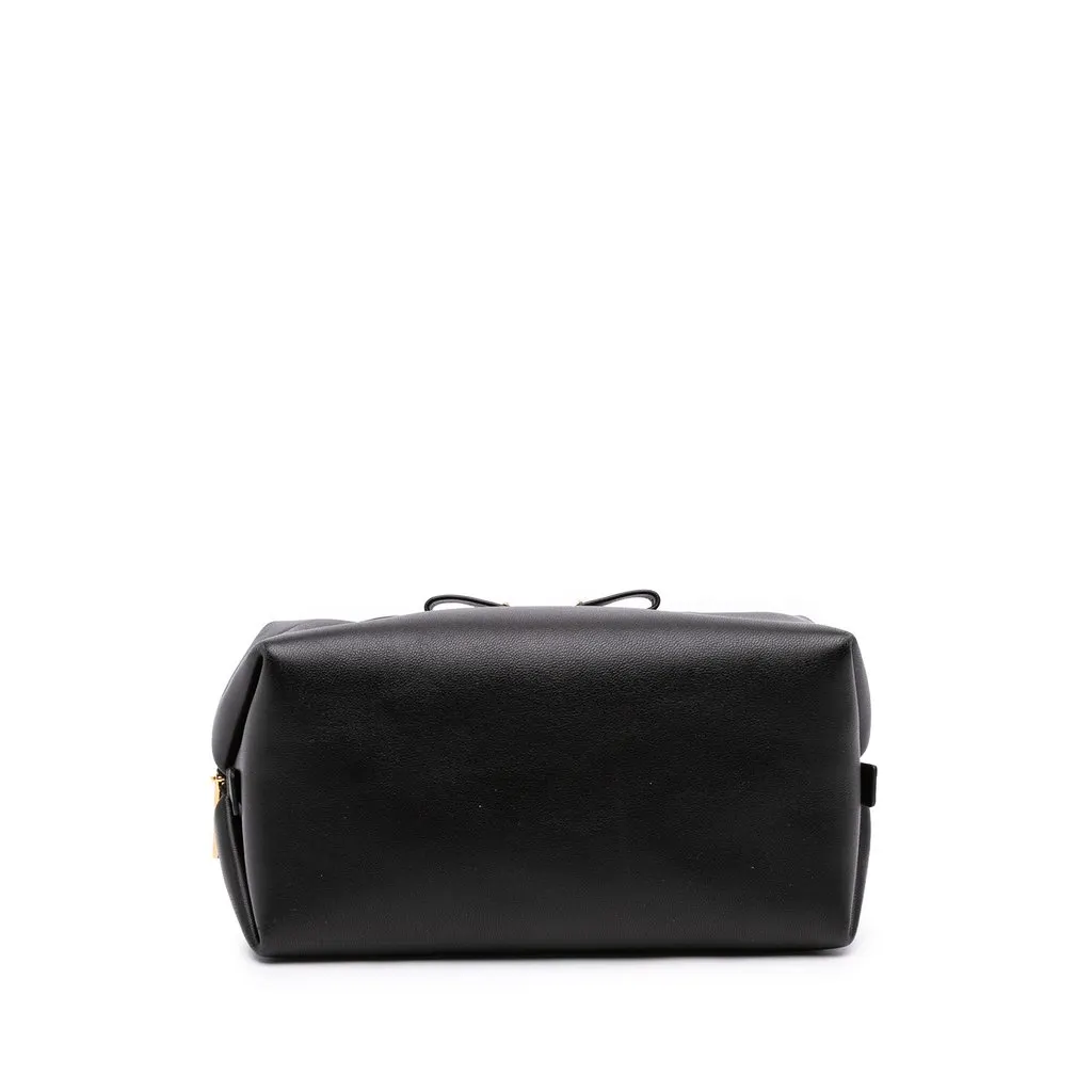 Salvatore Ferragamo Leather Vara Plate Convertible Bowling Bag Black Leather Good - Inside View