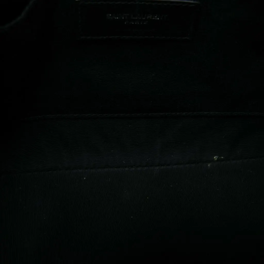 Saint Laurent Matelasse Metallic Leather Monogram Lou Camera Bag Grey Leather Good - Model View
