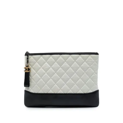 Chanel Medium Bicolor Quilted Aged Calfskin Gabrielle O Case Clutch