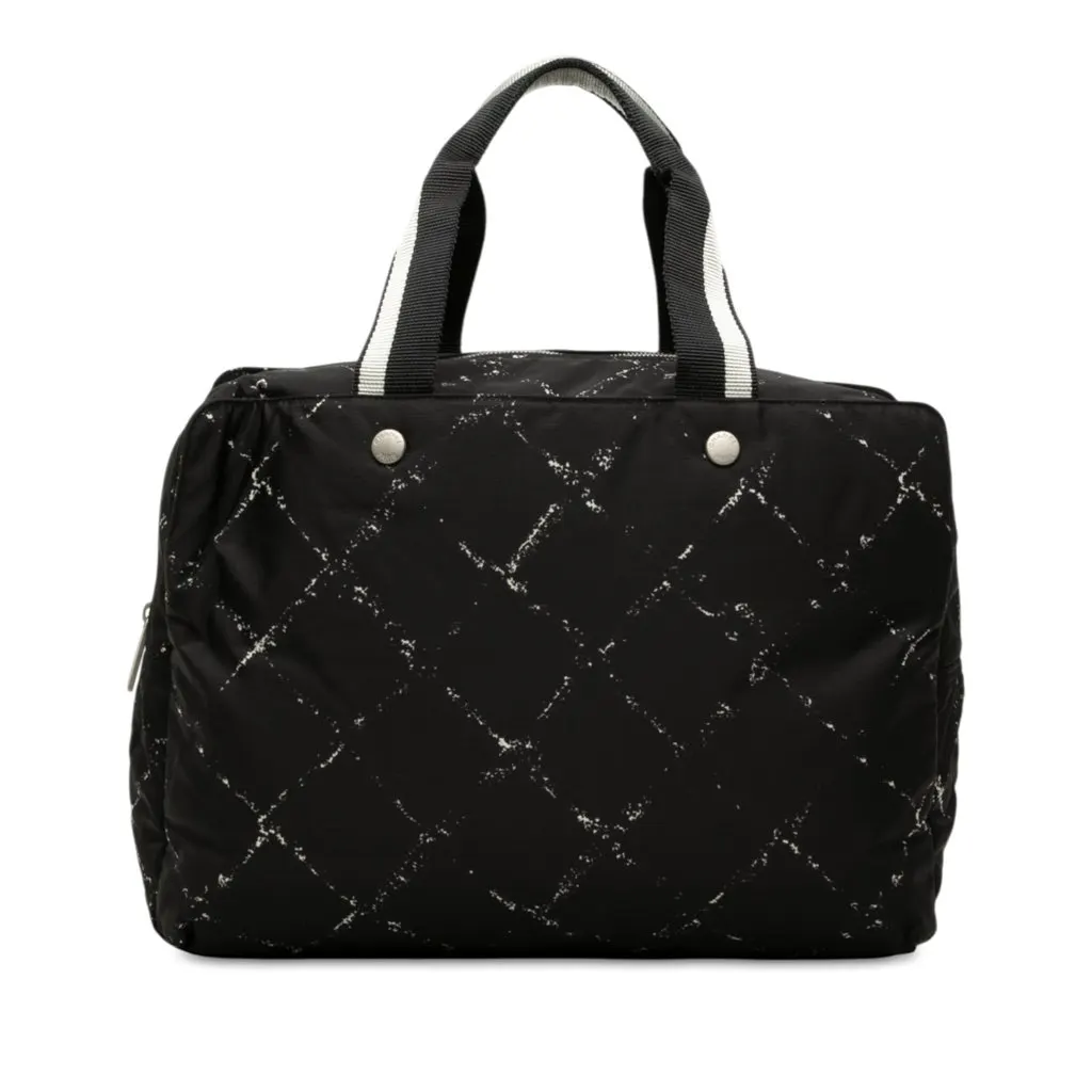 Chanel Old Travel Line Nylon Handbag Black X-Large
