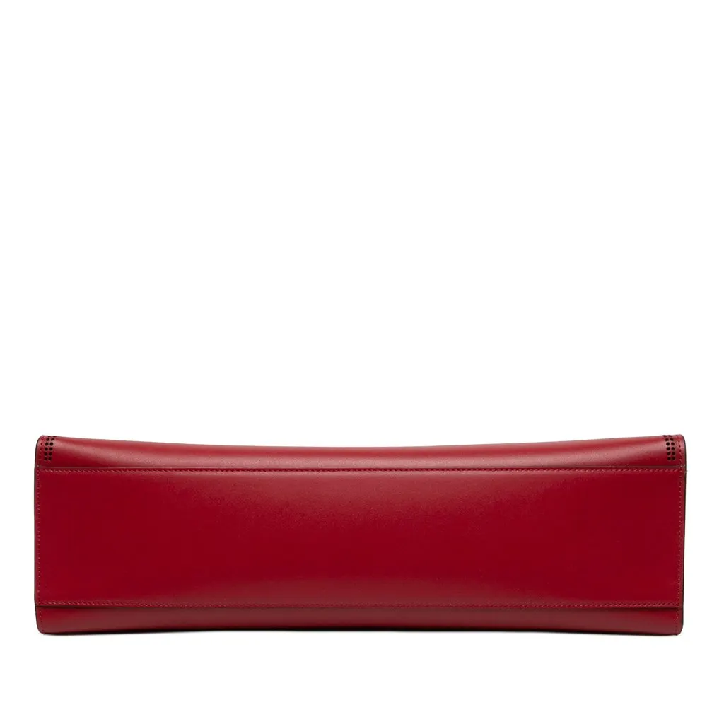 Fendi Medium Perforated Leather Runaway Tote Red Leather Very good - Inside View