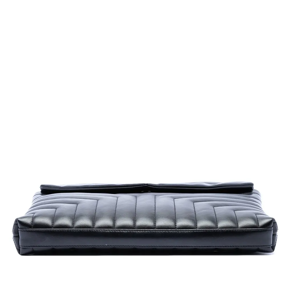 Saint Laurent Matelasse Calfskin Monogram LouLou Document Clutch Black Leather Very good - Inside View