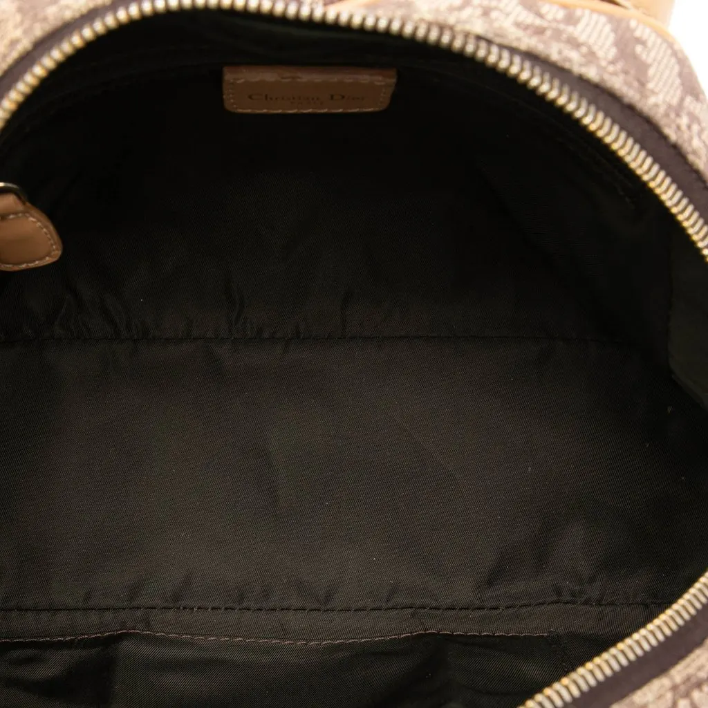 Dior Mini Diorissimo Canvas Double Saddle Bowler Bag Brown Canvas Good - Model View