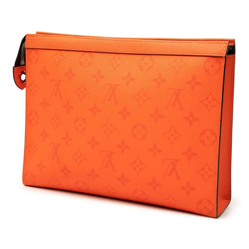 Louis Vuitton Monogram Taigarama Pochette Voyage MM Orange Very good - Back View