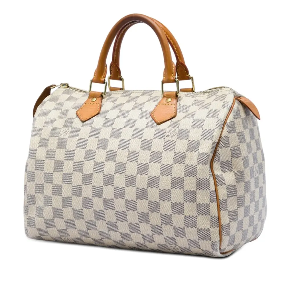 Louis Vuitton Damier Azur Speedy 30 White Good - Back View