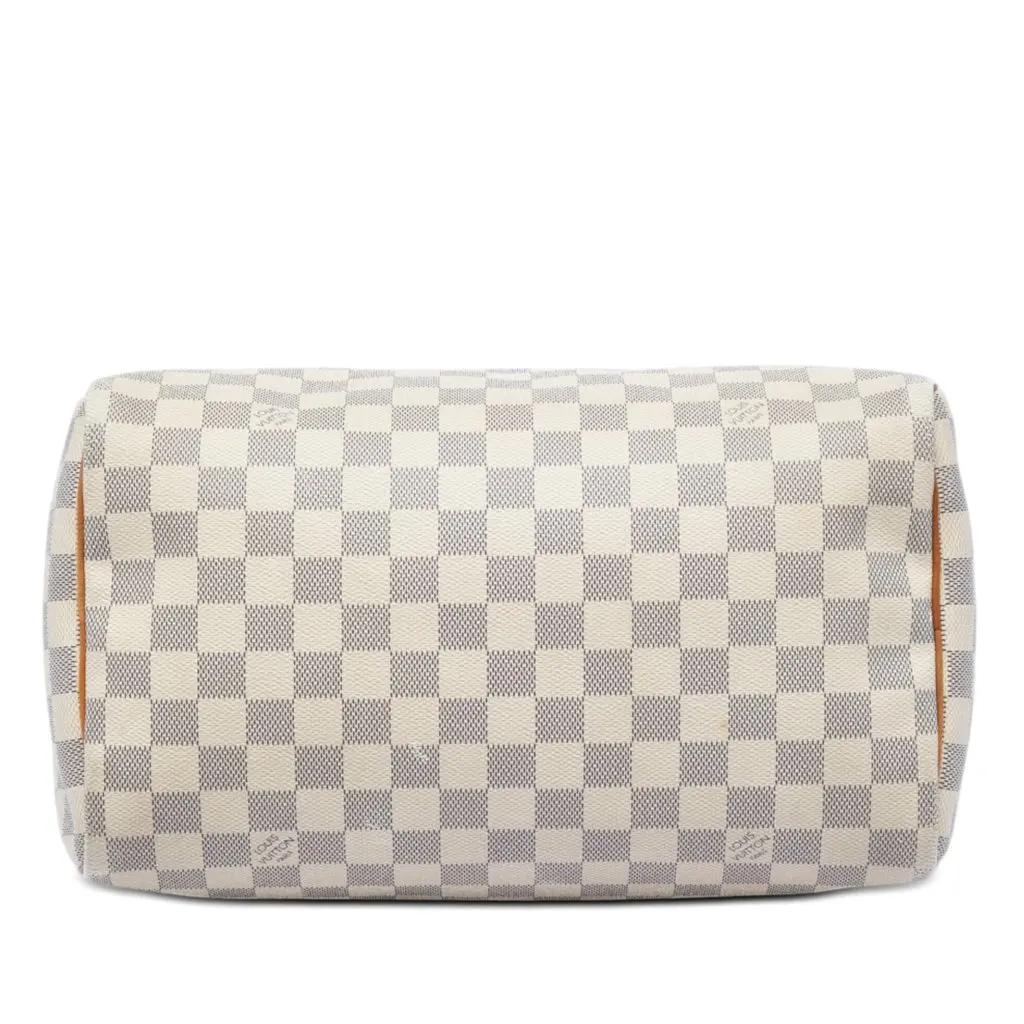Louis Vuitton Damier Azur Speedy 30 White Good - Inside View