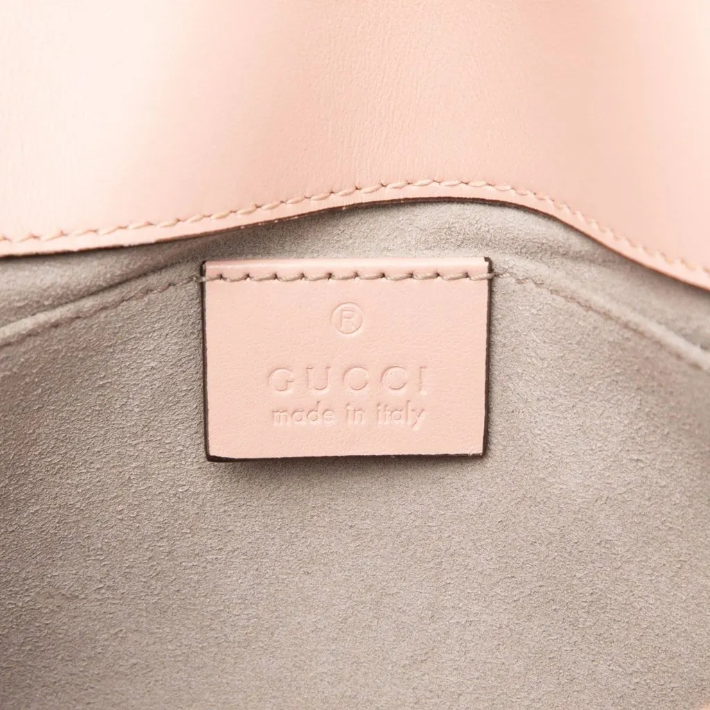 Gucci Small GG Marmont Matelasse Calfskin Shoulder Bag Pink Leather Good - Box View