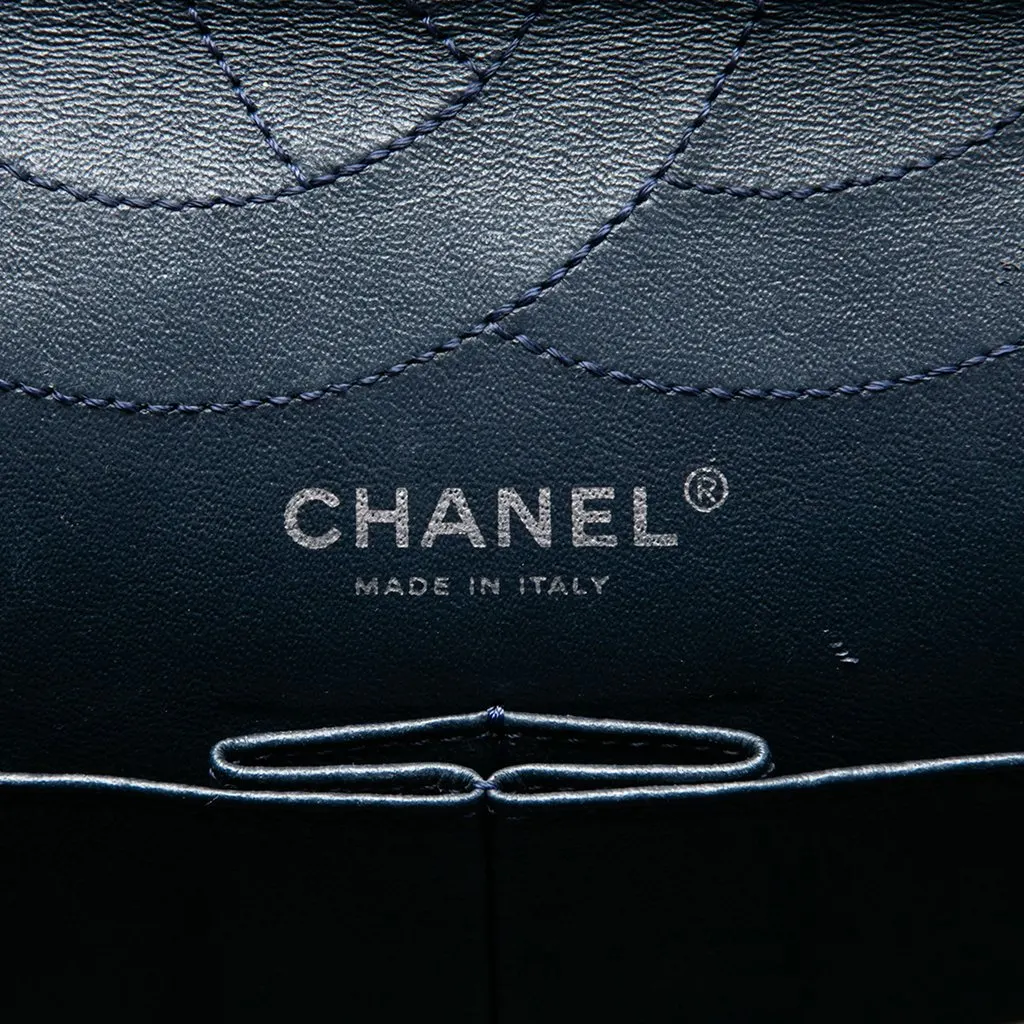 Chanel Quilted Patent Reissue 2.55 Double Flap 227 Blue Leather Very good - Box View