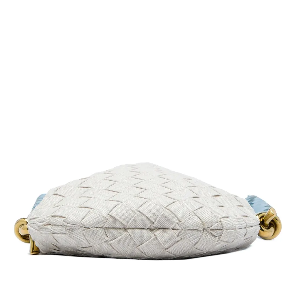 Bottega Veneta Small Nappa and Canvas Intrecciato Solstice Shoulder Bag Blue Leather Very good - Inside View