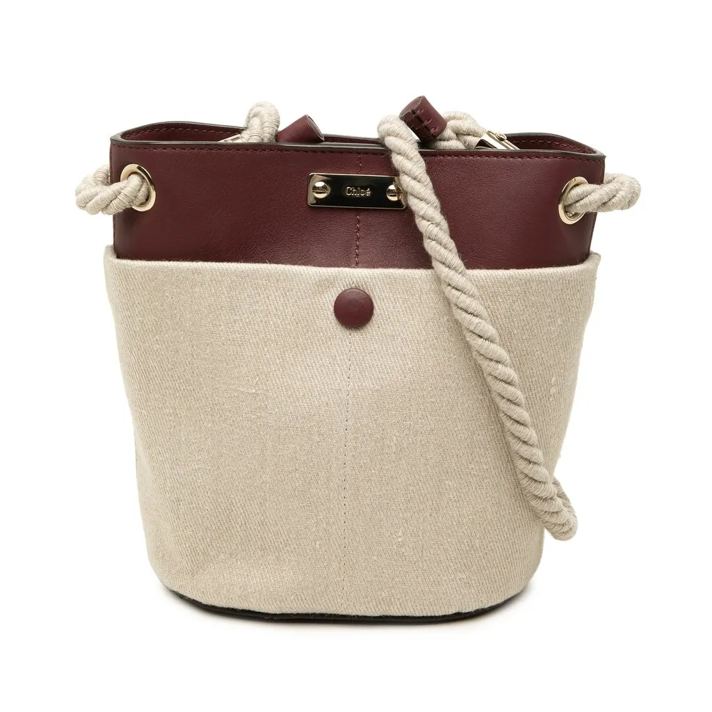 Chloé Small Canvas Key Bucket Bag Beige Canvas Very good - Front View