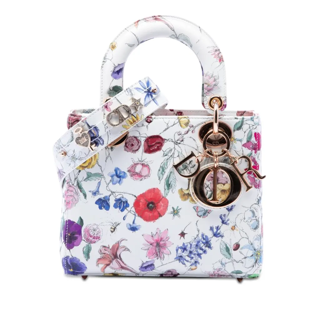 Dior Small Calfskin Florilegio My ABCDior Lady Dior White Leather Very good - Front View