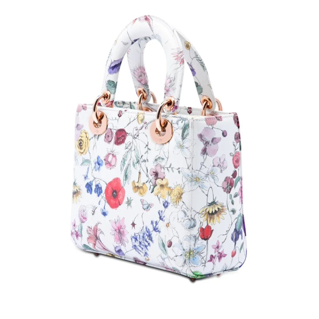 Dior Small Calfskin Florilegio My ABCDior Lady Dior White Leather Very good - Back View