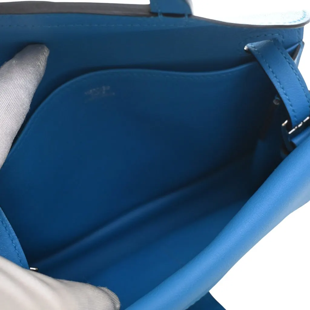 Hermès Mini Swift Halzan 22 Blue Leather Very good - Model View