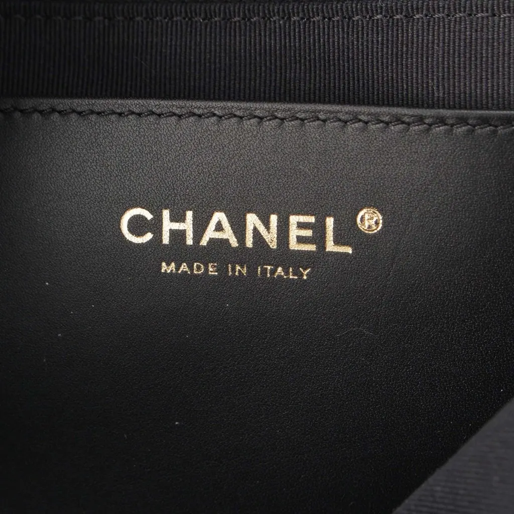 Chanel CC Quilted Tweed Single Flap Black Very good - Box View