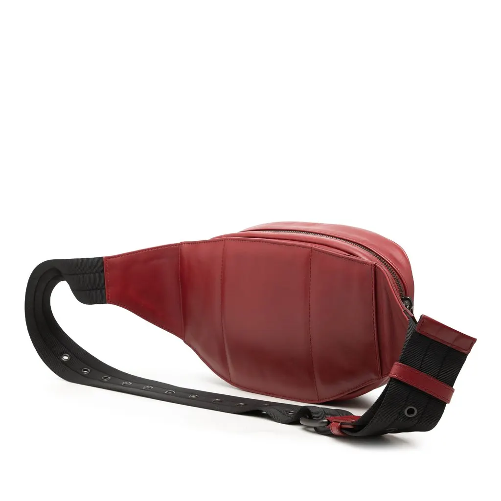 Bottega Veneta Nappa Intrecciato Belt Bag Red Leather Very good - Back View