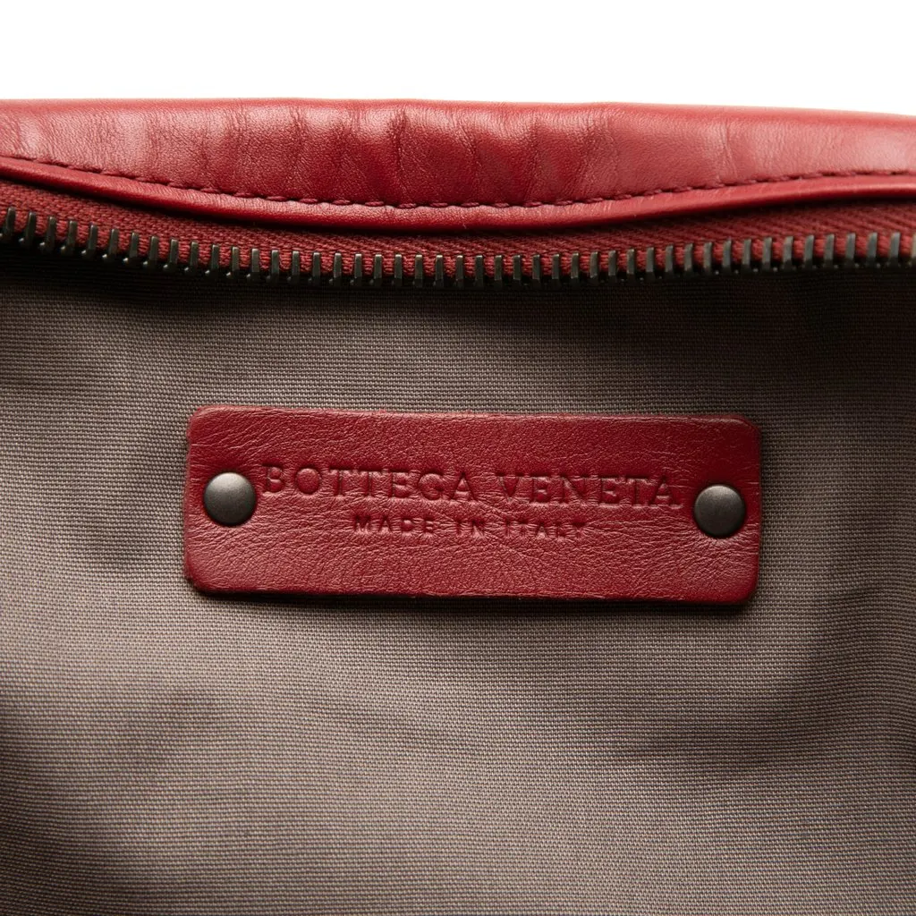 Bottega Veneta Nappa Intrecciato Belt Bag Red Leather Very good - Box View