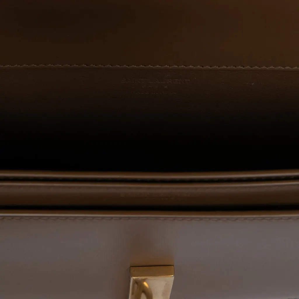 Saint Laurent Calfskin Voltaire Top Handle Bag Brown Leather Very good - Model View