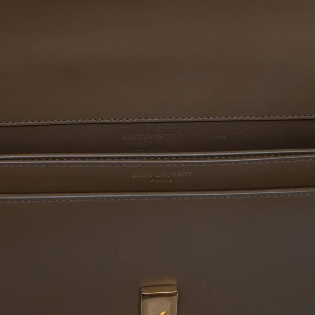 Saint Laurent Calfskin Voltaire Top Handle Bag Brown Leather Very good - Box View