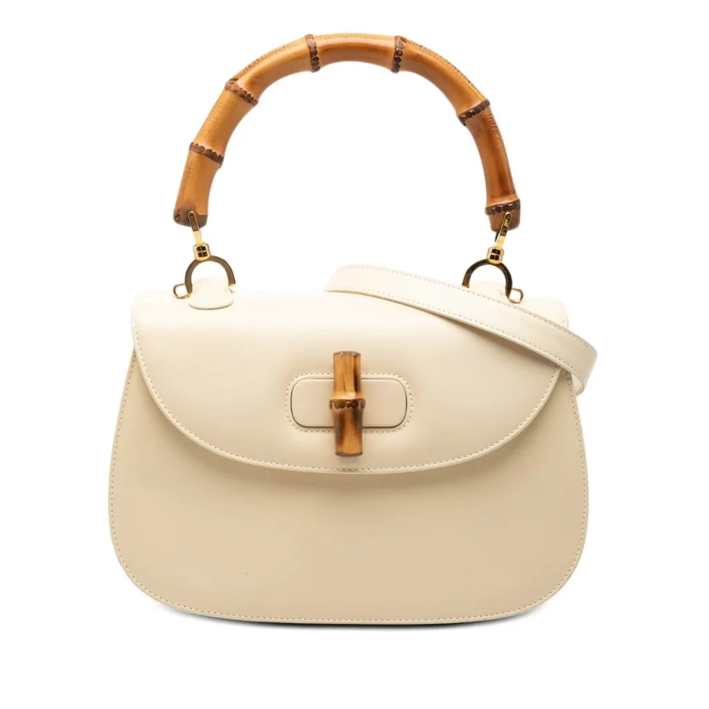 Gucci Calfskin Bamboo Night Brown Leather Very good - Front View