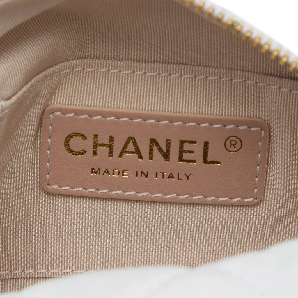 Chanel Small Quilted Lambskin Perfect Meeting Hobo White Leather Very good - Box View