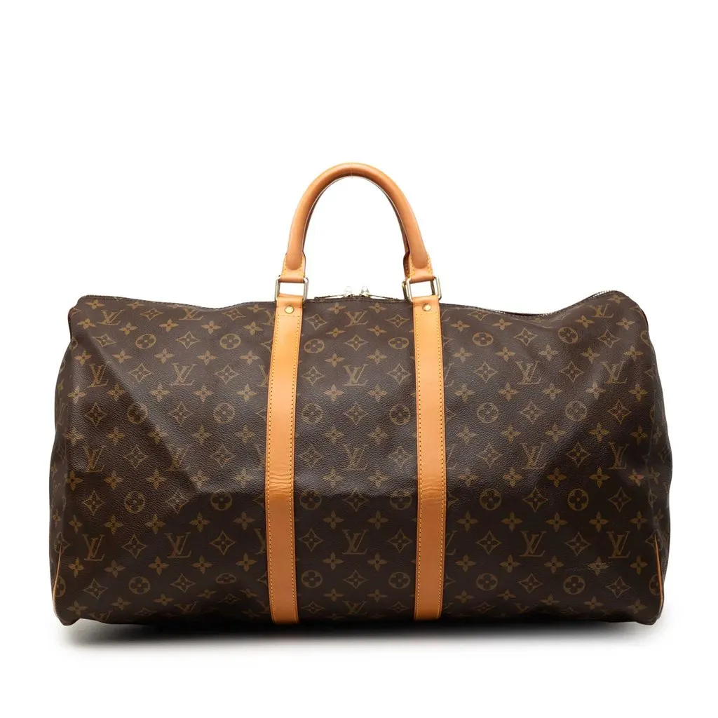 Louis Vuitton Monogram Keepall 55 Brown Very good - Front View