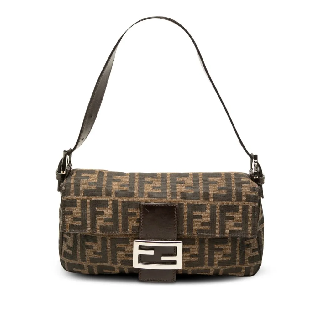 Fendi Zucca Canvas Baguette Brown Canvas Good - Front View
