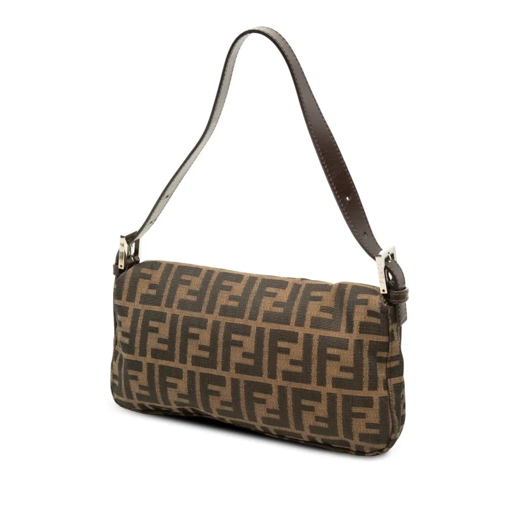 Fendi Zucca Canvas Baguette Brown Canvas Good - Back View