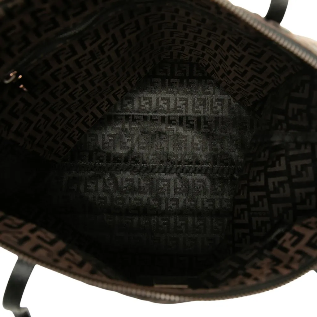 Fendi Zucchino Canvas Tote Brown Canvas Good - Model View