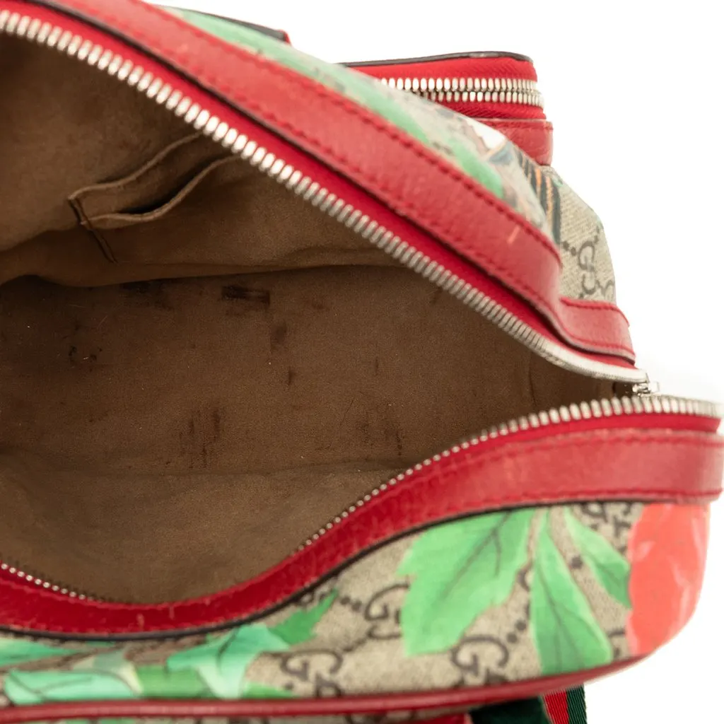 Gucci Small GG Supreme Web Tian Backpack Beige Canvas Good - Model View
