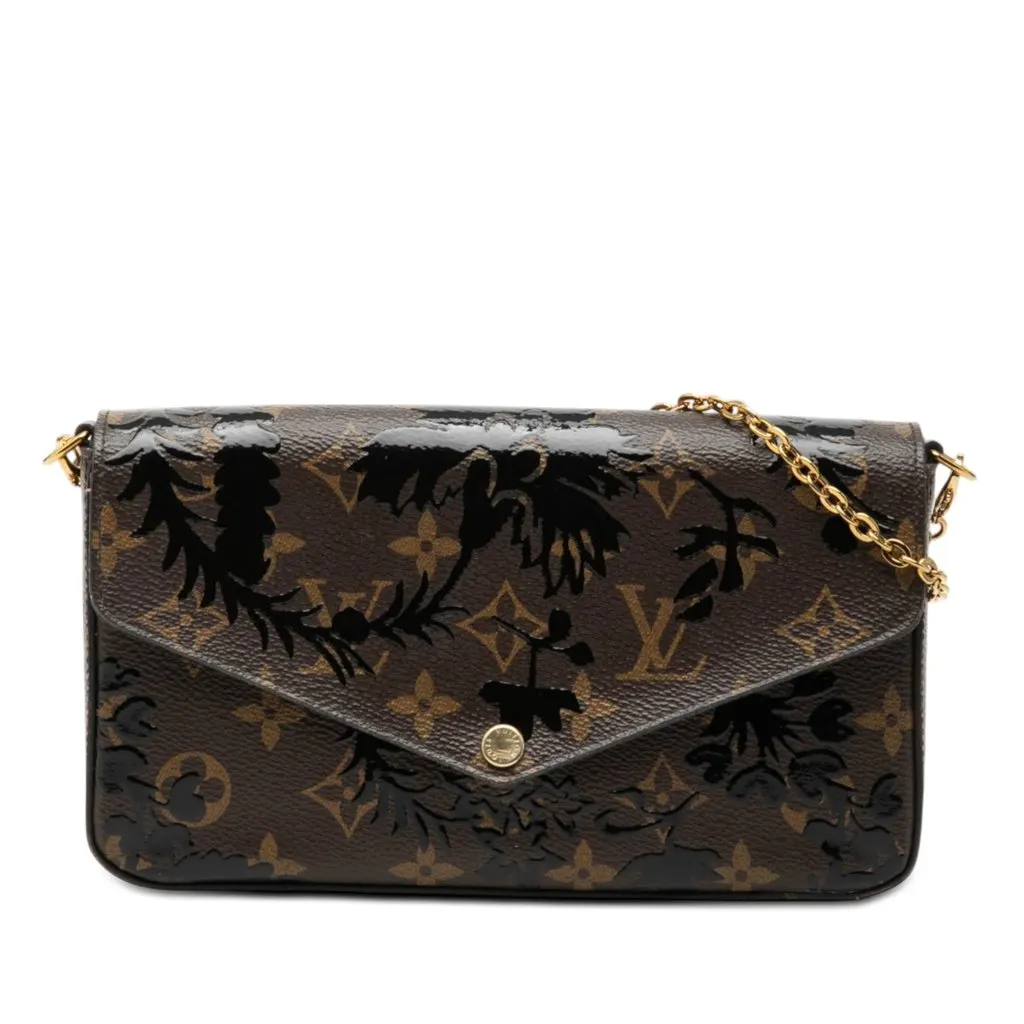 Louis Vuitton Monogram Blossom Pochette Felicie Brown Very good - Front View