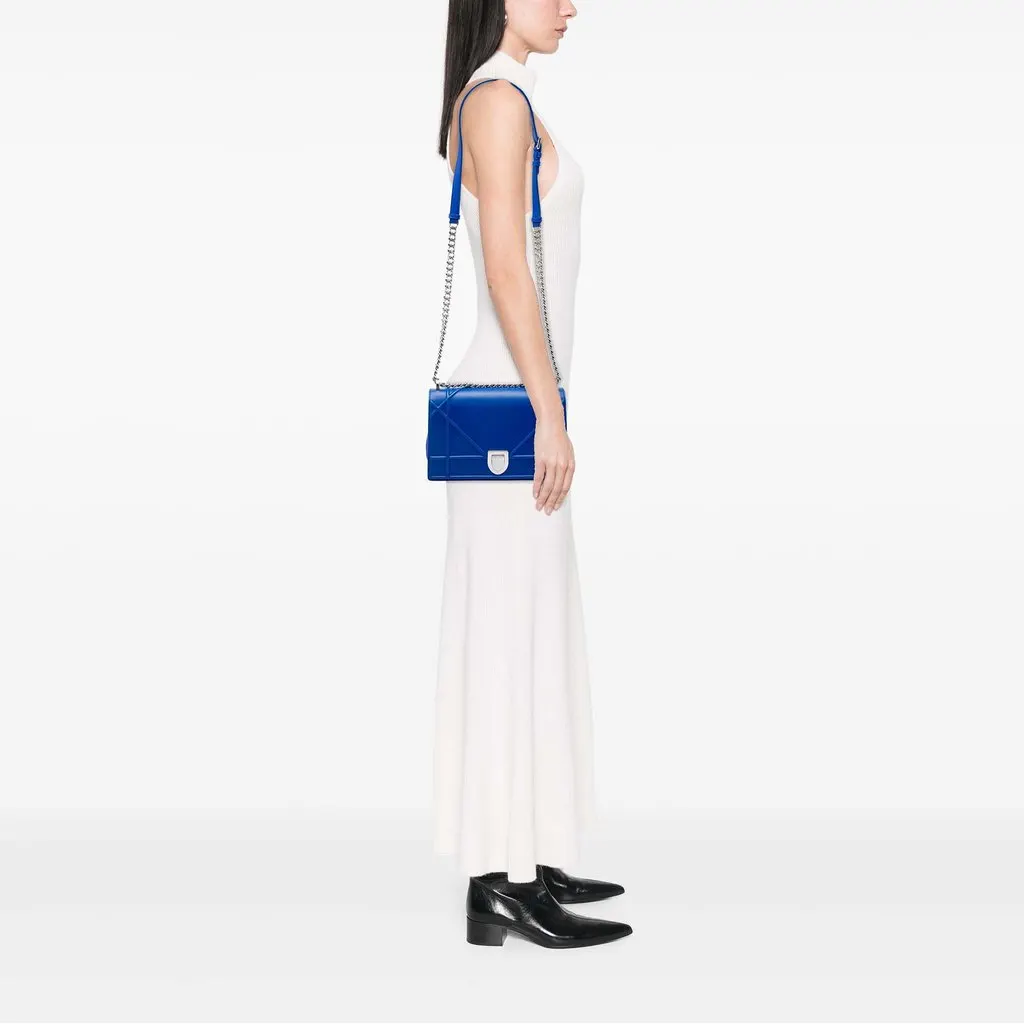 Dior Medium Smooth Calfskin Diorama Flap Blue Leather Very good - Box View