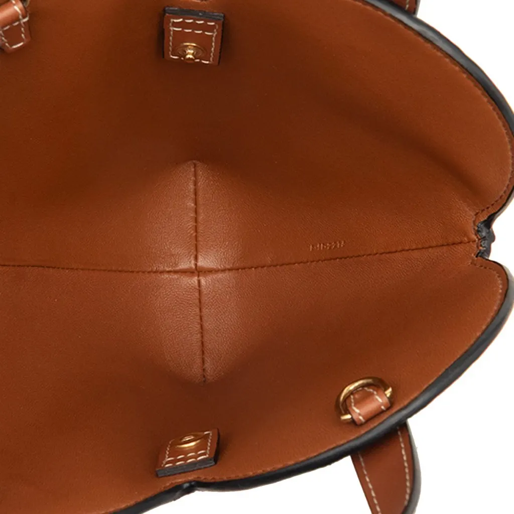Celine Teen Triomphe Coated Canvas Coeur Satchel Brown Very good - Model View