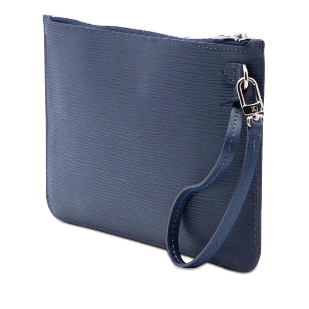 Louis Vuitton Epi Neverfull Pouch Blue Leather Very good - Back View
