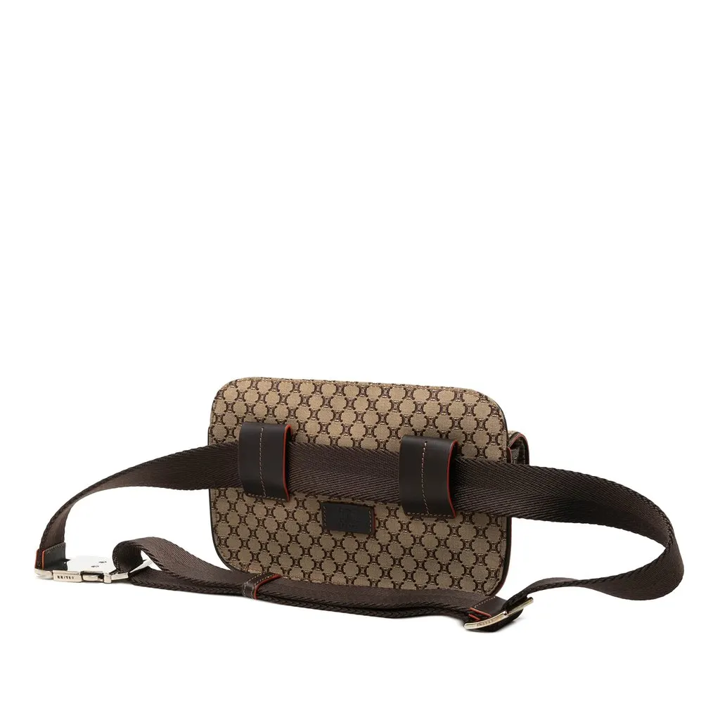 Celine Macadam Canvas Double Pocket Belt Bag Beige Very good - Back View