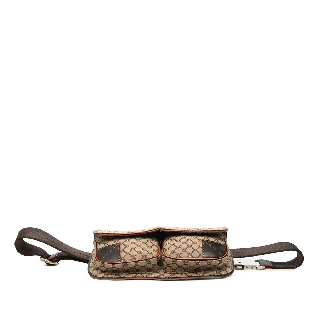 Celine Macadam Canvas Double Pocket Belt Bag Beige Very good - Inside View