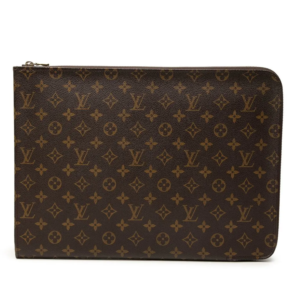 Louis Vuitton Monogram Poche Documents Portfolio Brown Very good - Front View