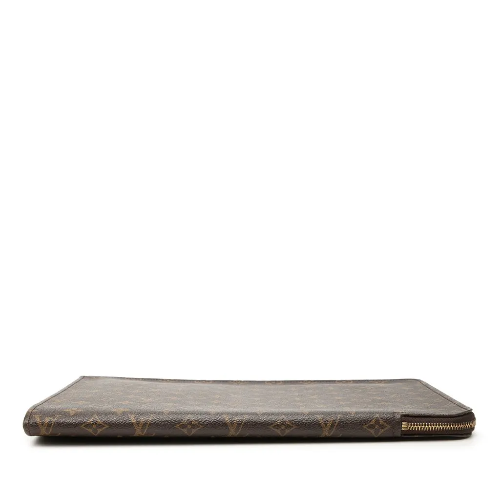 Louis Vuitton Monogram Poche Documents Portfolio Brown Very good - Inside View