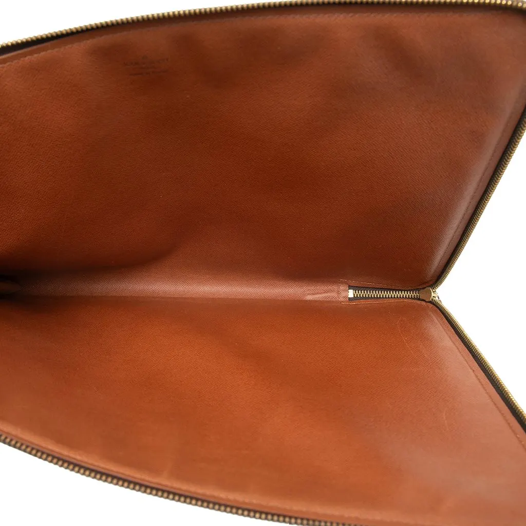Louis Vuitton Monogram Poche Documents Portfolio Brown Very good - Model View