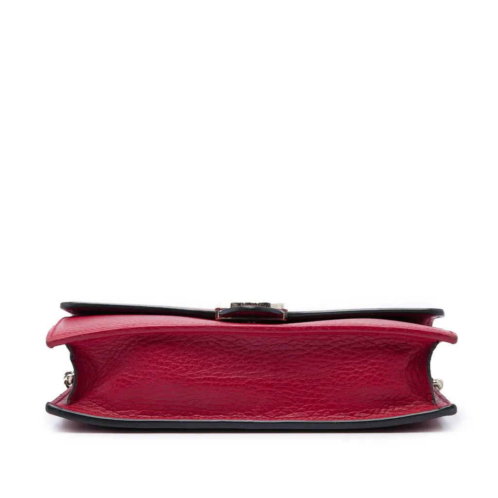 Gucci Dollar Calfskin Interlocking G Wallet on Chain Red Leather Very good - Inside View