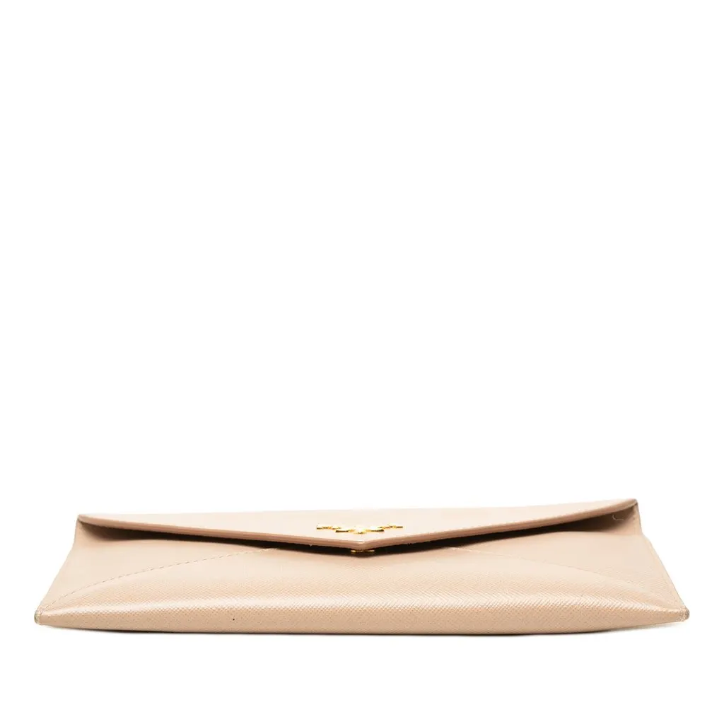 Prada Saffiano Envelope Wallet Beige Leather Good - Inside View