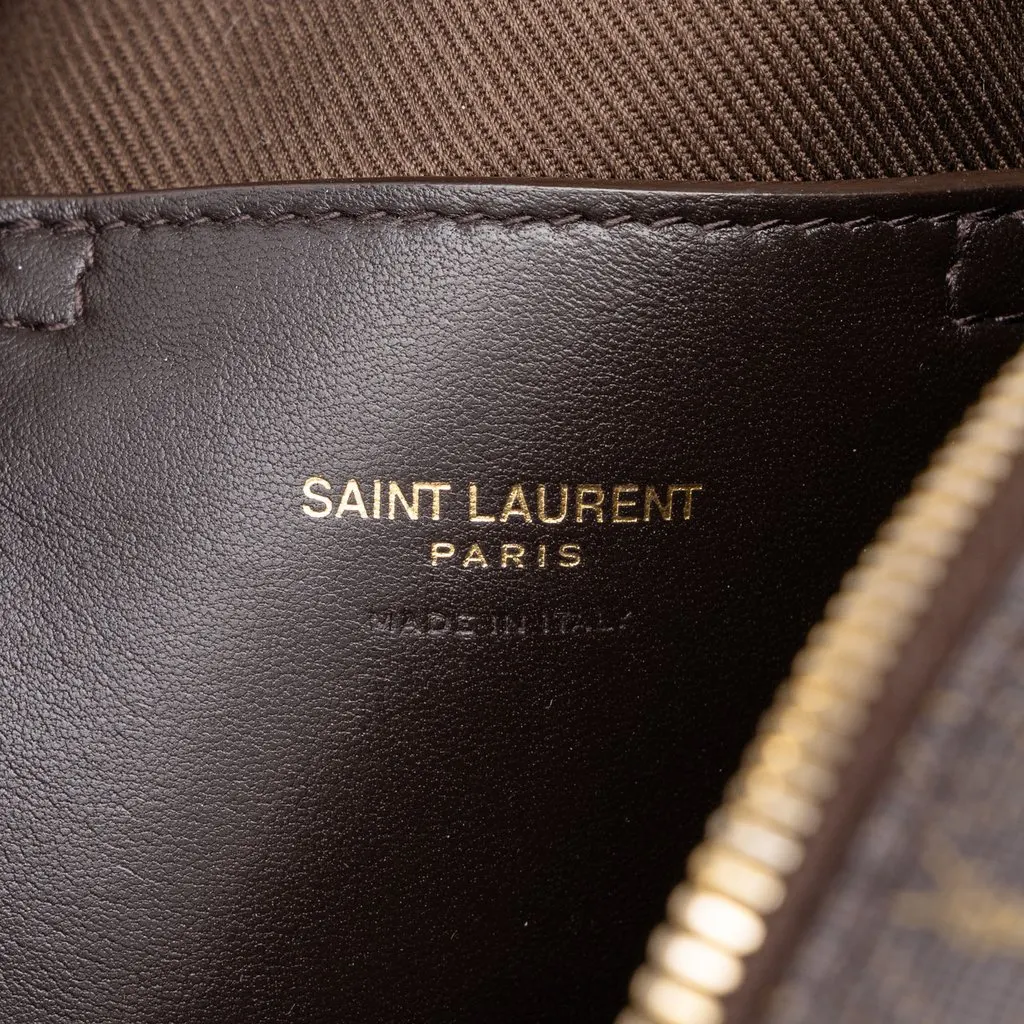 Saint Laurent Le Monogramme Coated Canvas Pouch Crossbody Brown Canvas Very good - Box View