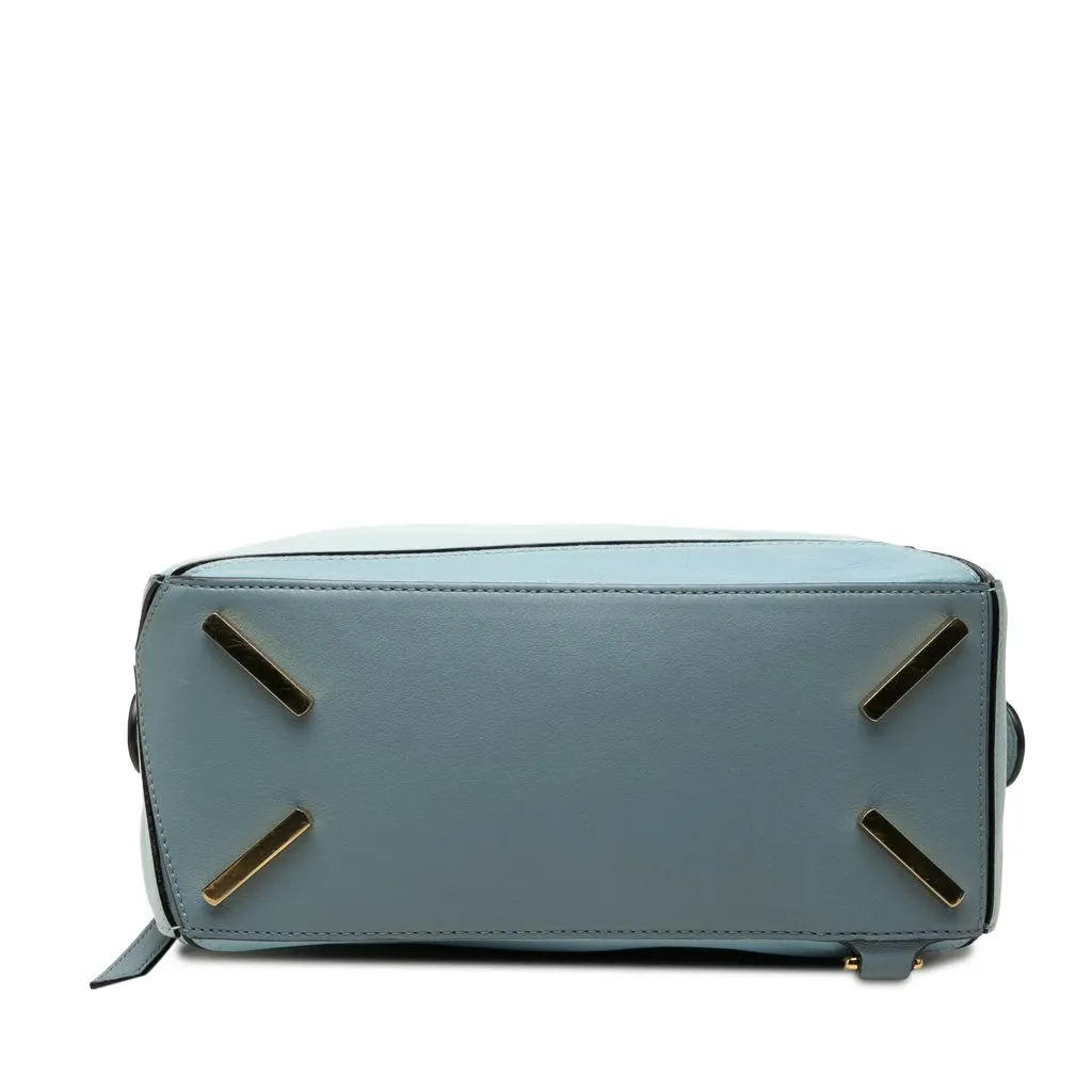 Loewe Small Tricolor Calfskin Puzzle Satchel Blue Leather Good - Inside View