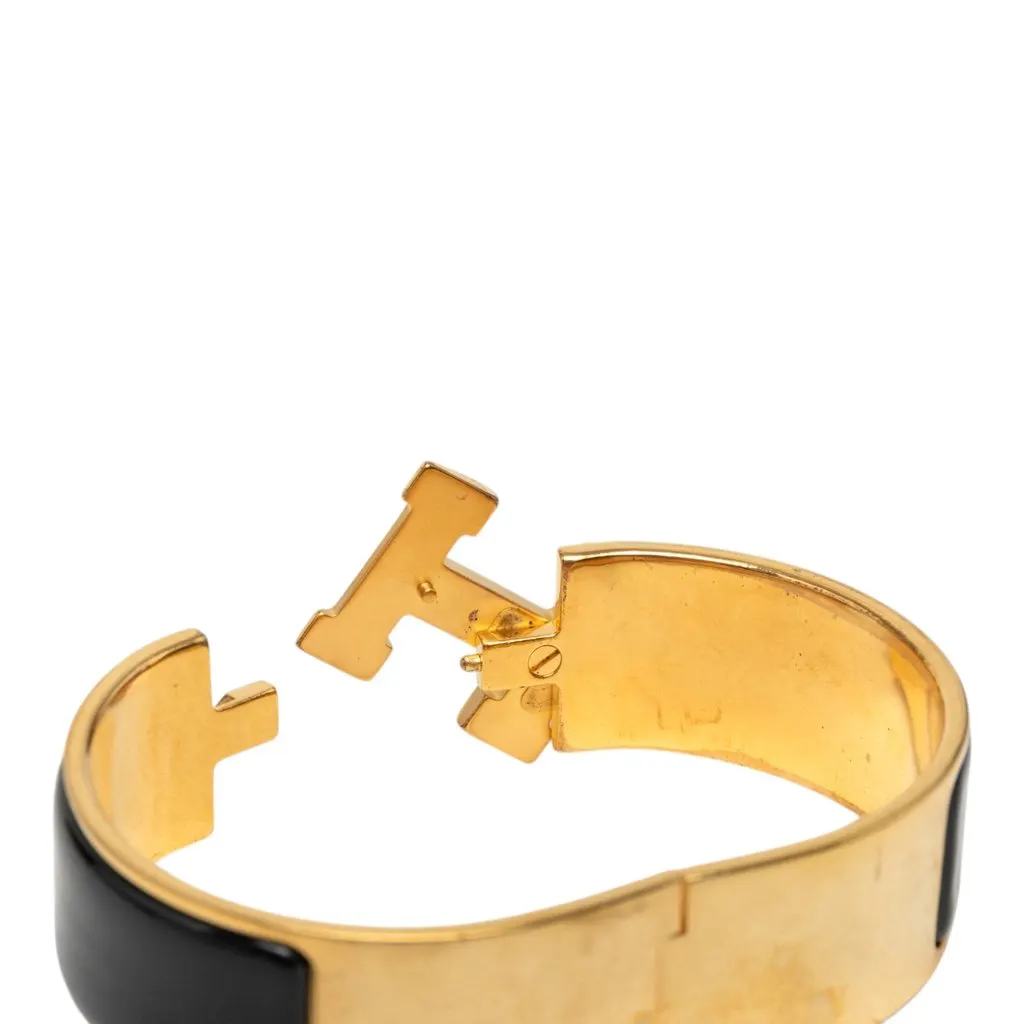 Hermès Wide Enamel Clic Clac H Bracelet PM Black Very good - Box View