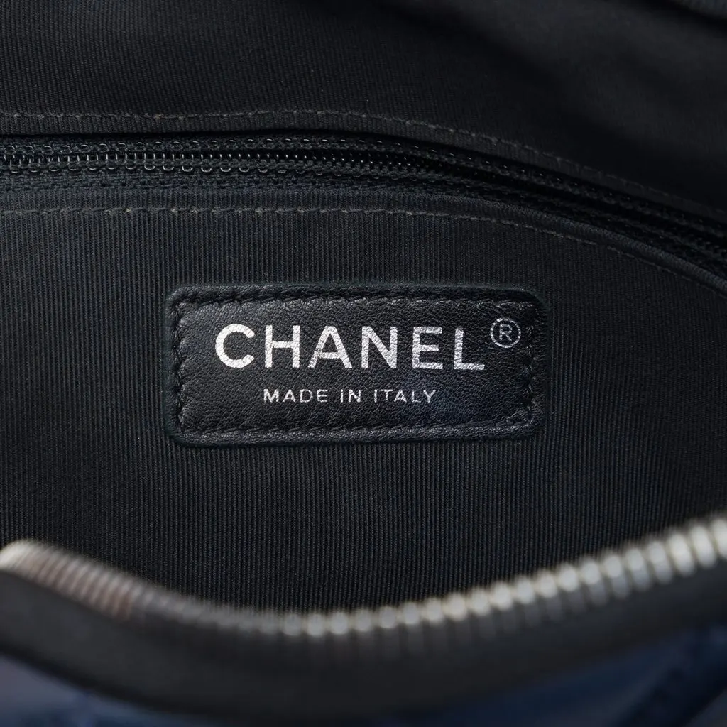 Chanel Small Quilted Lambskin Girl Clutch on Chain Blue Leather Very good - Box View