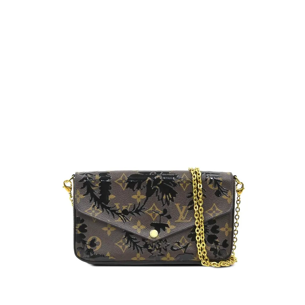 Louis Vuitton Monogram Blossom Pochette Felicie Brown Canvas Very good - Front View