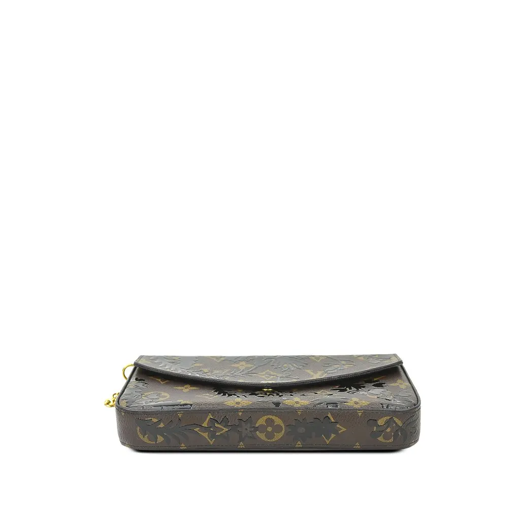 Louis Vuitton Monogram Blossom Pochette Felicie Brown Canvas Very good - Inside View