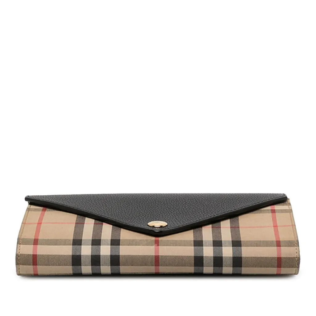 Burberry House Check Canvas and Leather Hannah Wallet on Strap Beige Canvas Very good - Inside View