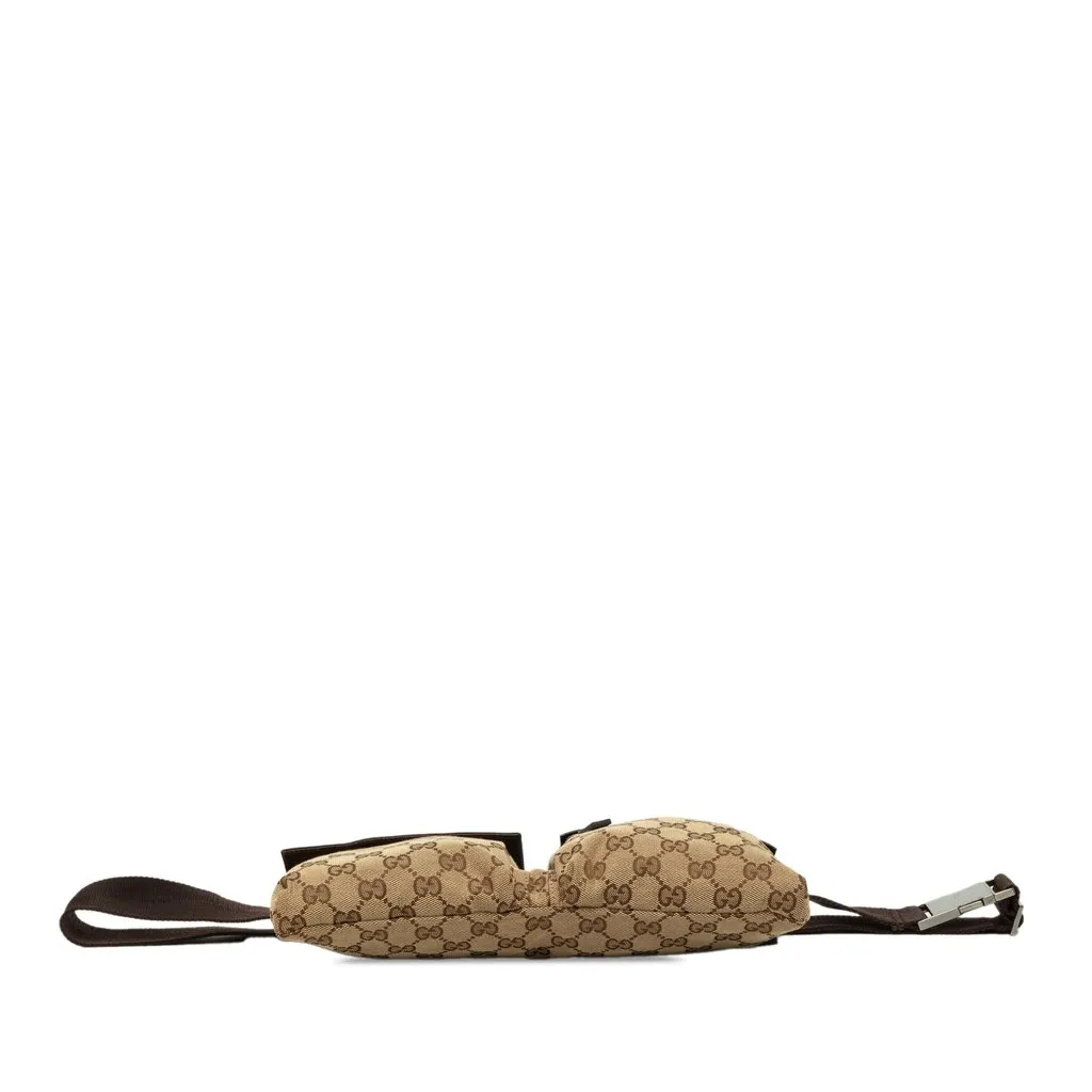 Gucci GG Canvas Double Pocket Belt Bag Beige Canvas Very good - Inside View